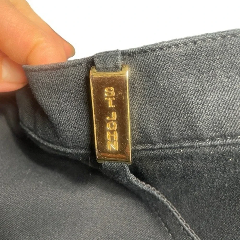 St John Sport 6 Cotton Spandex Straight Black Pants Gold‎ Accents Pockets
